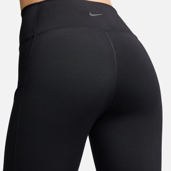 Nike One Women’s High-Waisted 7/8 Leggings Pockets Black - Picture 3 of 13
